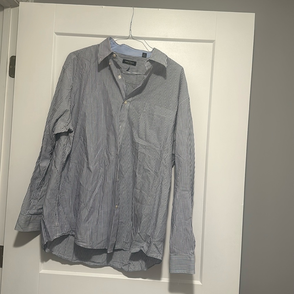 Nautica men’s striped button up shirt